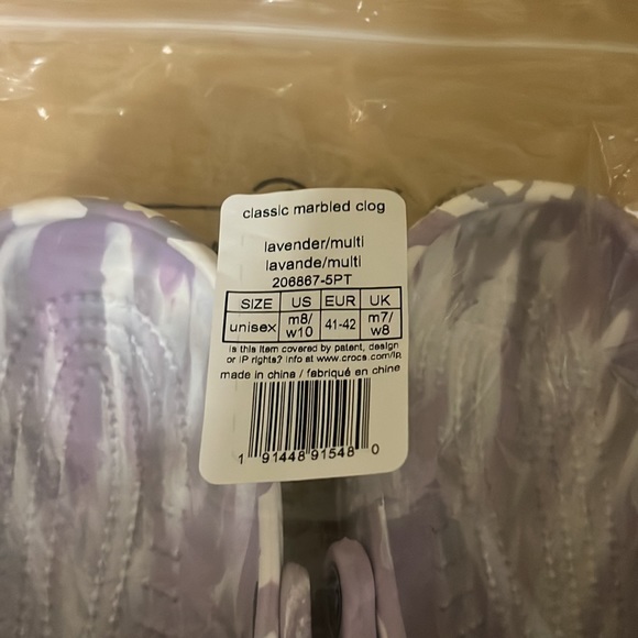 SOLD - NEW Crocs classic marble clog - Picture 2 of 2